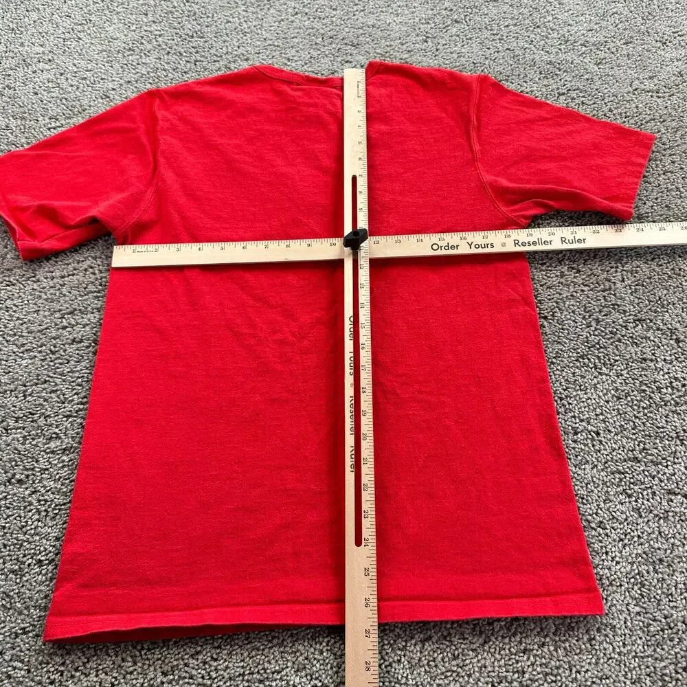 Champion Shirt Mens Medium Red Black Big C Patch Logo Short Sleeve Casual - Picture 5 of 8